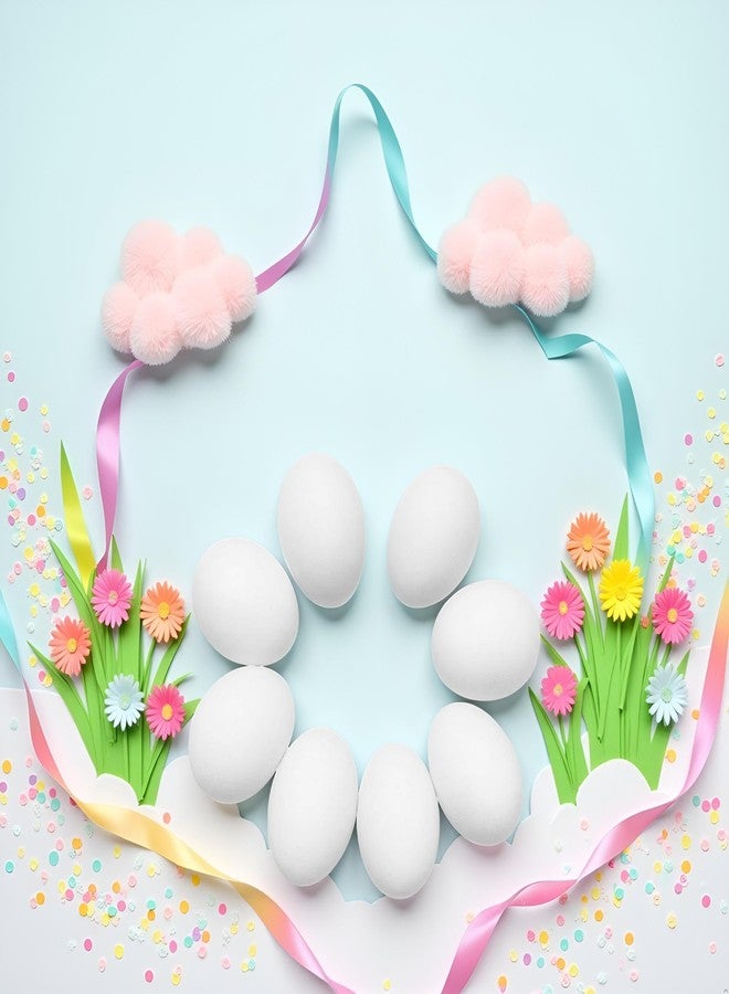 مجموعة وينتوين آب المكونة من 10 بيضات بلاستيكية بيضاء مزيفة، مثالية لتزيين عيد الفصح، والرسم، وصنع زينة بيض واقعية للحفلات والديكور المنزلي. - Image 2